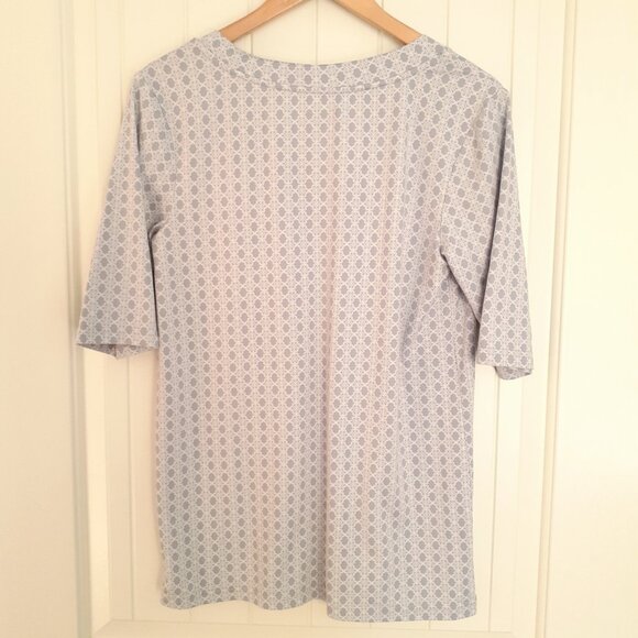 Pajamagram Naturally Nude Pajamas Light Blue Geo Print Size MT Tall - Picture 3 of 16